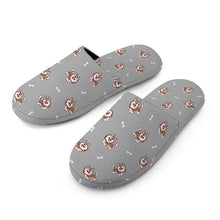 Load image into Gallery viewer, Husky Slippers for Women - Brown Husky - Flannel-Accessories,Dog Mom Gifts,Siberian Husky,Slippers-22