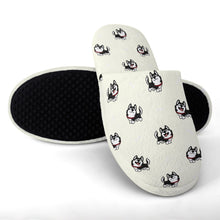 Load image into Gallery viewer, Husky Slippers for Women - Cheerful Black and White Husky Love - Flannel-Accessories,Dog Mom Gifts,Siberian Husky,Slippers-12