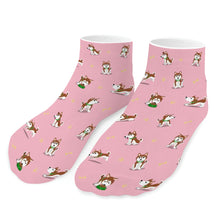 Load image into Gallery viewer, Husky Socks - Ankle Length - Playful Red Husky Adventures-Accessories-Accessories,Dog Dad Gifts,Siberian Husky,Socks-Pink-One size-11