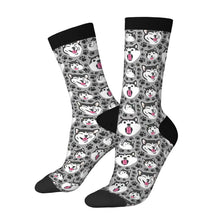 Load image into Gallery viewer, Husky Socks - Husky Expressions and Playful Paws-Wear Accessories-Gray-3 Black-One Size-21