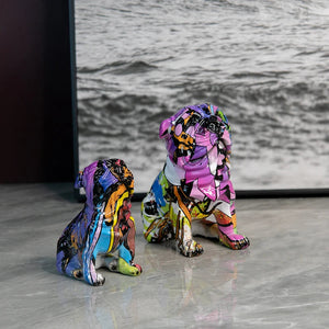 Hydro Dip Art Color Splash English Bulldog Statues - Pair of 2-Home Decor-Dog Dad Gifts, Dog Mom Gifts, English Bulldog, Home Decor, Statue-3