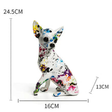Load image into Gallery viewer, Hydro Dip Art Color Splash White Chihuahua Statues-6