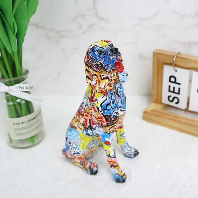 Hydro Dip Graffiti Art Bloodhound Statue-Home Decor-Bloodhound, Dog Dad Gifts, Dog Mom Gifts, Home Decor, Statue-RA-11.5x10x20cm-8