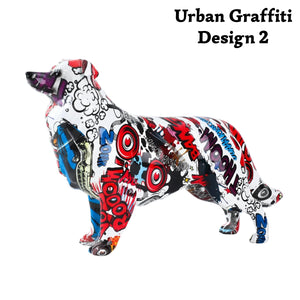 Hydro Dip Graffiti Art Border Collie Statues - 5 Colors-Home Decor-Border Collie, Dog Dad Gifts, Dog Mom Gifts, Home Decor, Statue-Urban Graffiti - Design 2-10