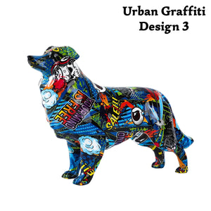 Hydro Dip Graffiti Art Border Collie Statues - 5 Colors-Home Decor-Border Collie, Dog Dad Gifts, Dog Mom Gifts, Home Decor, Statue-Urban Graffiti - Design 3-12