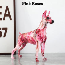 Load image into Gallery viewer, Hydro Dip Graffiti Art Doberman Statues - 7 Colors-Home Decor-Doberman, Dog Dad Gifts, Dog Mom Gifts, Home Decor, Statue-Pink Roses-17