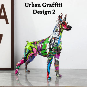 Hydro Dip Graffiti Art Doberman Statues - 7 Colors-Home Decor-Doberman, Dog Dad Gifts, Dog Mom Gifts, Home Decor, Statue-Urban Graffiti - Design 2-11