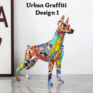 Hydro Dip Graffiti Art Doberman Statues - 7 Colors-Home Decor-Doberman, Dog Dad Gifts, Dog Mom Gifts, Home Decor, Statue-Urban Graffiti - Design 1-9