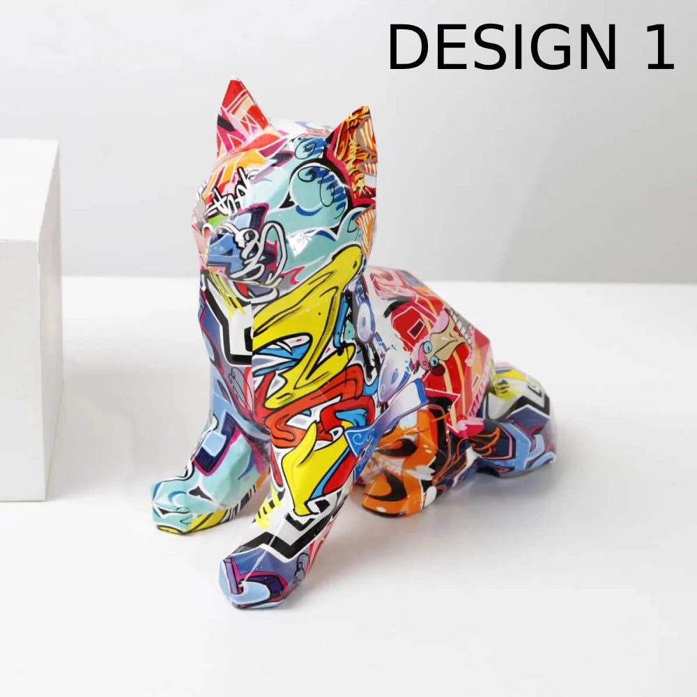 Hydro Dip Urban Graffiti Art Sitting Shiba Inu Statues - 3 Color Blends-Home Decor-Dog Dad Gifts, Dog Mom Gifts, Home Decor, Shiba Inu, Statue-Design 1-10