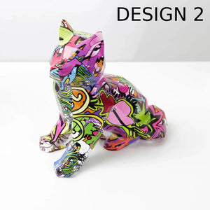 Hydro Dip Urban Graffiti Art Sitting Shiba Inu Statues - 3 Color Blends-Home Decor-Dog Dad Gifts, Dog Mom Gifts, Home Decor, Shiba Inu, Statue-Design 2-11