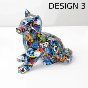 Hydro Dip Urban Graffiti Art Sitting Shiba Inu Statues - 3 Color Blends-Home Decor-Dog Dad Gifts, Dog Mom Gifts, Home Decor, Shiba Inu, Statue-Design 3-12