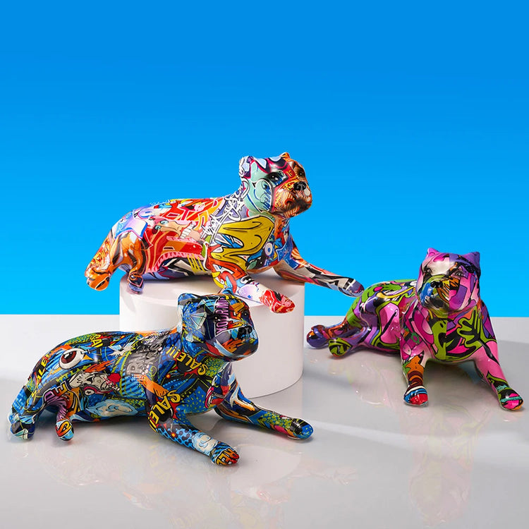 Hydro Dip Urban Graffiti Art Pit Bull Statues 750x