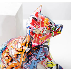 Hydro Dip Urban Graffiti Art Sitting Shiba Inu Statues-Home Decor-Dog Dad Gifts, Dog Mom Gifts, Home Decor, Shiba Inu, Statue-14