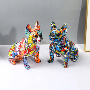 Hydro Dip Urban Graffiti French Bulldog Statues-Home Decor-Dog Dad Gifts, Dog Mom Gifts, French Bulldog, Home Decor, Statue-10