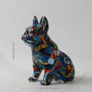 Hydro Dip Urban Graffiti French Bulldog Statues-Home Decor-Dog Dad Gifts, Dog Mom Gifts, French Bulldog, Home Decor, Statue-14