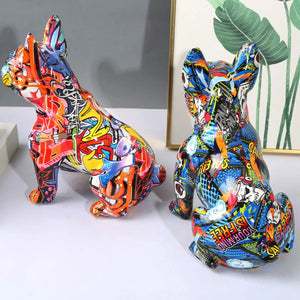 Hydro Dip Urban Graffiti French Bulldog Statues-Home Decor-Dog Dad Gifts, Dog Mom Gifts, French Bulldog, Home Decor, Statue-6