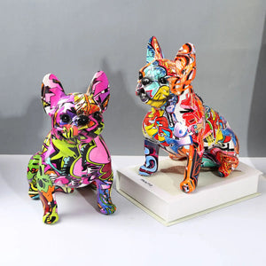 Hydro Dip Urban Graffiti French Bulldog Statues-Home Decor-Dog Dad Gifts, Dog Mom Gifts, French Bulldog, Home Decor, Statue-15