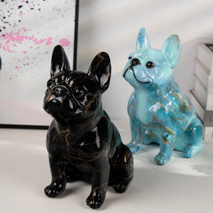Hydro Drip Art Blue French Bulldog Statue-Home Decor-Dog Dad Gifts, Dog Mom Gifts, French Bulldog, Home Decor, Statue-12