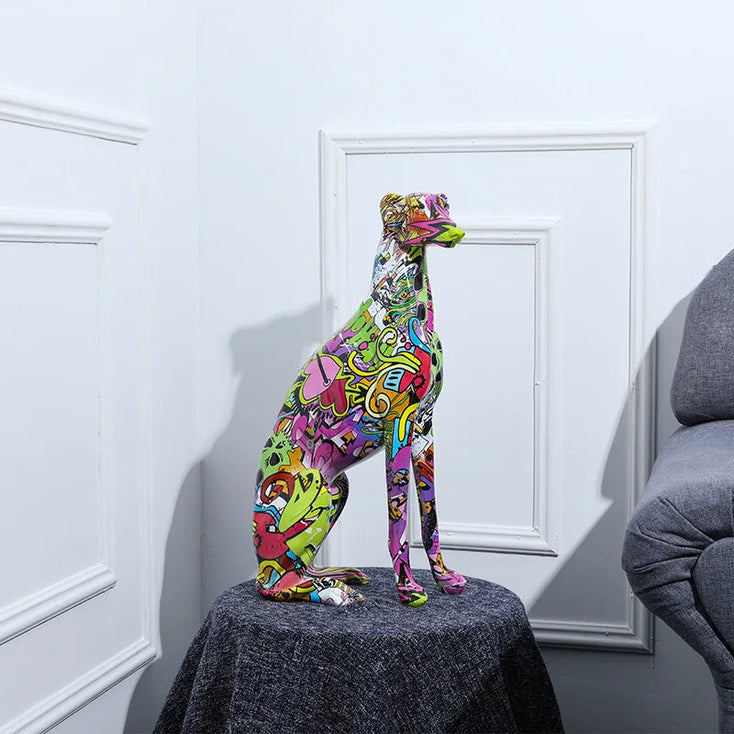 Hydro Drip Art Extra Large Greyhound / Whippet Statue-Home Decor-Dog Dad Gifts, Dog Mom Gifts, Greyhound, Home Decor, Statue, Whippet-Extra Large-8