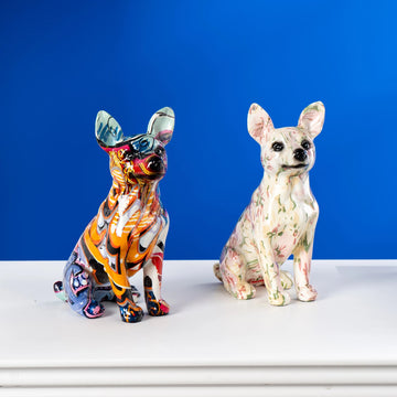 Hydro Drip Art Sitting Chihuahuas Small Statues 360x