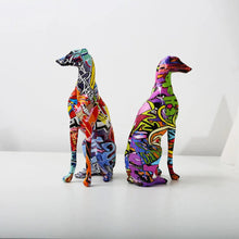 Load image into Gallery viewer, Hydro Drip Art Sitting Greyhound / Whippet Statues-Home Decor-Dog Dad Gifts, Dog Mom Gifts, Greyhound, Home Decor, Statue, Whippet-4
