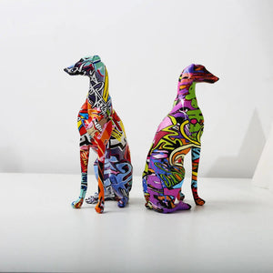 Hydro Drip Art Sitting Greyhound / Whippet Statues-Home Decor-Dog Dad Gifts, Dog Mom Gifts, Greyhound, Home Decor, Statue, Whippet-4