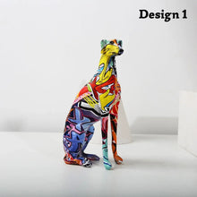 Load image into Gallery viewer, Hydro Drip Art Sitting Greyhound / Whippet Statues-Home Decor-Dog Dad Gifts, Dog Mom Gifts, Greyhound, Home Decor, Statue, Whippet-Design 1-8