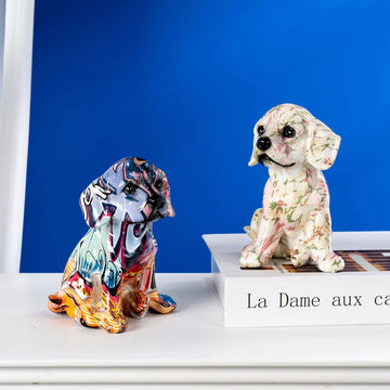 Hydro Drip Art Sitting Labradors Small Statues 360x