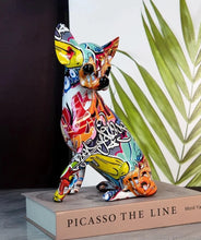 Load image into Gallery viewer, Hydro Drip Urban Graffiti Art Chihuahua Statues-14