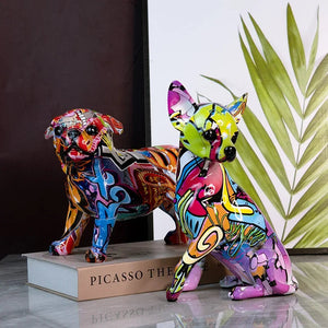 Hydro Drip Urban Graffiti Art Chihuahua Statues-2