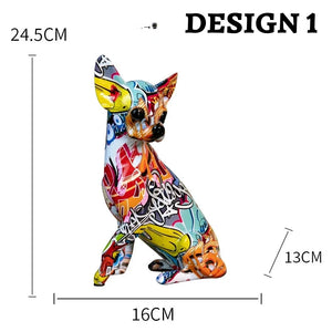 Hydro Drip Urban Graffiti Art Chihuahua Statues - 4 Colors-Home Decor-Chihuahua, Dog Dad Gifts, Dog Mom Gifts, Home Decor, Statue-Design 1-6