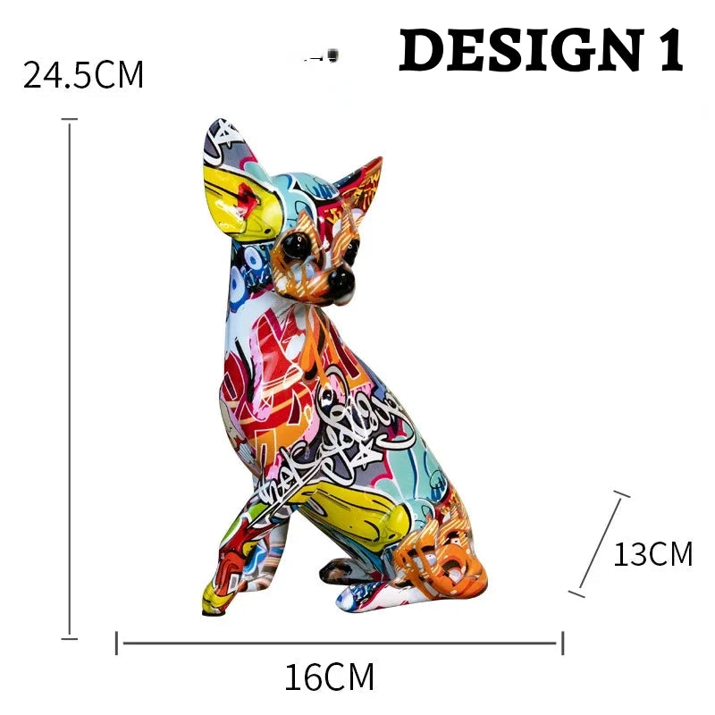 Hydro Drip Urban Graffiti Art Chihuahua Statues - 4 Colors-Home Decor-Chihuahua, Dog Dad Gifts, Dog Mom Gifts, Home Decor, Statue-Design 1-6