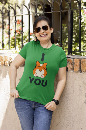 I Corgi Butt You Women's Cotton T-Shirt-Apparel-Apparel, Corgi, Shirt, T Shirt-Green-Small-3