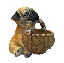 Load image into Gallery viewer, I Got it Fawn Pug Storage Basket Resin Statue-Dog Memorial Gifts,Pug,Stuffed Animal-Style B-1