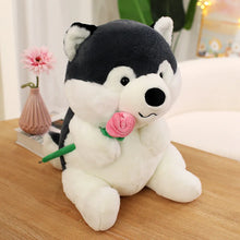 Load image into Gallery viewer, I Got You A Rose Husky Stuffed Animal Plush Toys-Dog Memorial Gifts,Siberian Husky,Stuffed Animal-Pink Rose-One Size-4