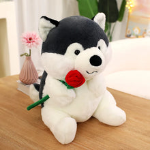 Load image into Gallery viewer, I Got You A Rose Husky Stuffed Animal Plush Toys-Dog Memorial Gifts,Siberian Husky,Stuffed Animal-Red Rose-One Size-3