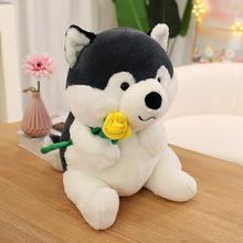 Load image into Gallery viewer, I Got You A Rose Husky Stuffed Animal Plush Toys-Dog Memorial Gifts,Siberian Husky,Stuffed Animal-Yellow Rose-One Size-5