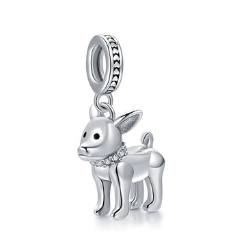 I Heart Chihuahua Silver Charm Pendant 360x
