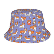 Load image into Gallery viewer, I Heart Corgi Love Bucket Hat-Hats &amp; Caps-Lavender Purple-One Size-41