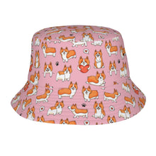 Load image into Gallery viewer, I Heart Corgi Love Bucket Hat-Hats &amp; Caps-Light Pink-One Size-49