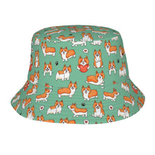 Load image into Gallery viewer, I Heart Corgi Love Bucket Hat-Hats &amp; Caps-Mint Green-One Size-17