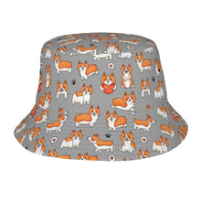 Load image into Gallery viewer, I Heart Corgi Love Bucket Hat-Hats &amp; Caps-Parisian Gray-One Size-9