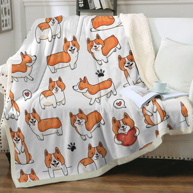 Fall corgi dachshund dalmatian store autum throw Blanket