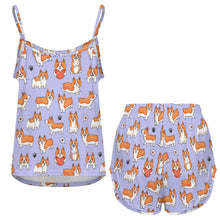 Load image into Gallery viewer, I Heart Corgi Love Women's Cami and Shorts Pajama Set-Apparel-Apparel,Corgi,Dog Mom Gifts,Pajamas-7
