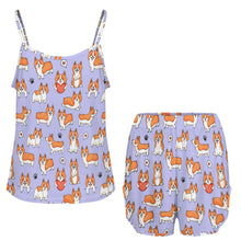 Load image into Gallery viewer, I Heart Corgi Love Women's Cami and Shorts Pajama Set-Apparel-Apparel,Corgi,Dog Mom Gifts,Pajamas-6