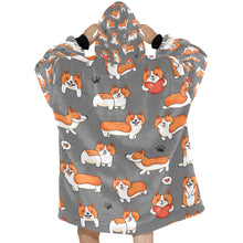 Load image into Gallery viewer, I Heart Corgis Love Blanket Hoodie for Women-11