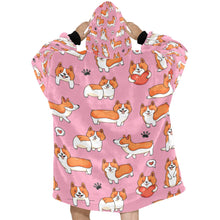 Load image into Gallery viewer, I Heart Corgis Love Blanket Hoodie for Women-2
