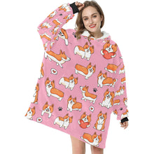 Load image into Gallery viewer, I Heart Corgis Love Blanket Hoodie for Women-3