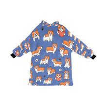 Load image into Gallery viewer, I Heart Corgis Love Blanket Hoodie for Women-RoyalBlue-ONE SIZE-5