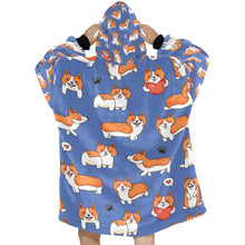 Load image into Gallery viewer, I Heart Corgis Love Blanket Hoodie for Women-6